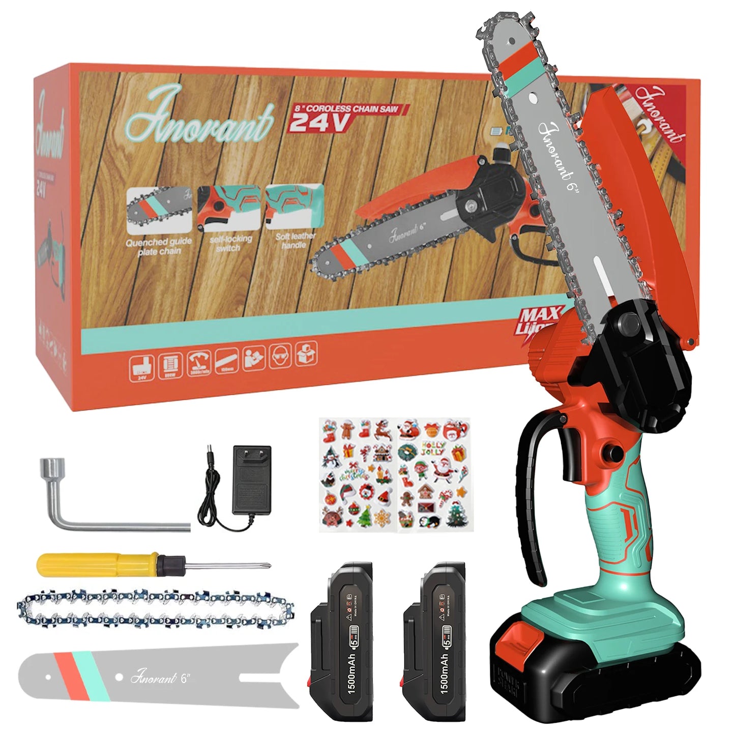 Mini Cordless Electric Chainsaw – 2 Batteries Included | Handheld Portable Saw for Tree & Wood Cutting