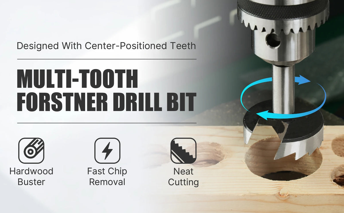 Forstner Drill Bit Set 6-100mm, Hinge Boring Wood Hole Cutter