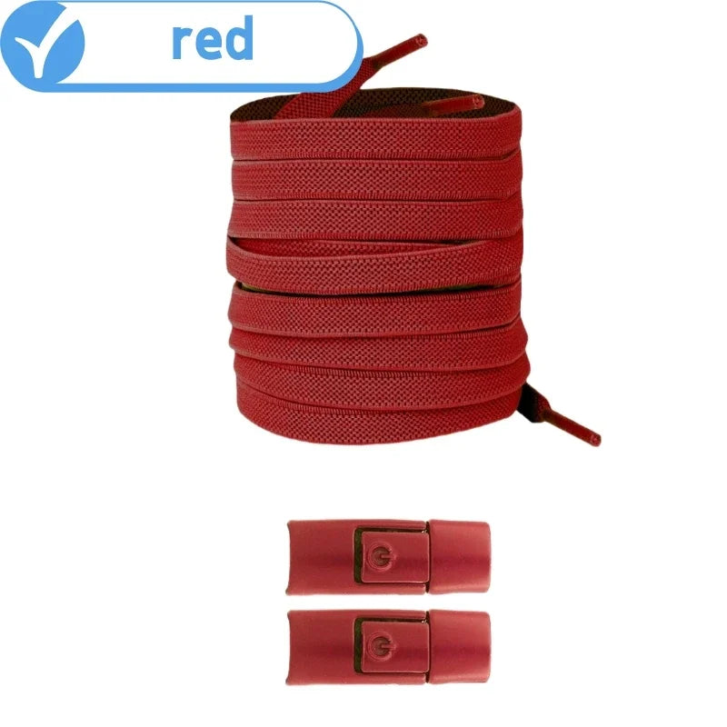 No-Tie Elastic Shoelaces with Press Lock – 8mm Flat Sneaker Laces for Kids & Adults | One Size Fits All Shoes