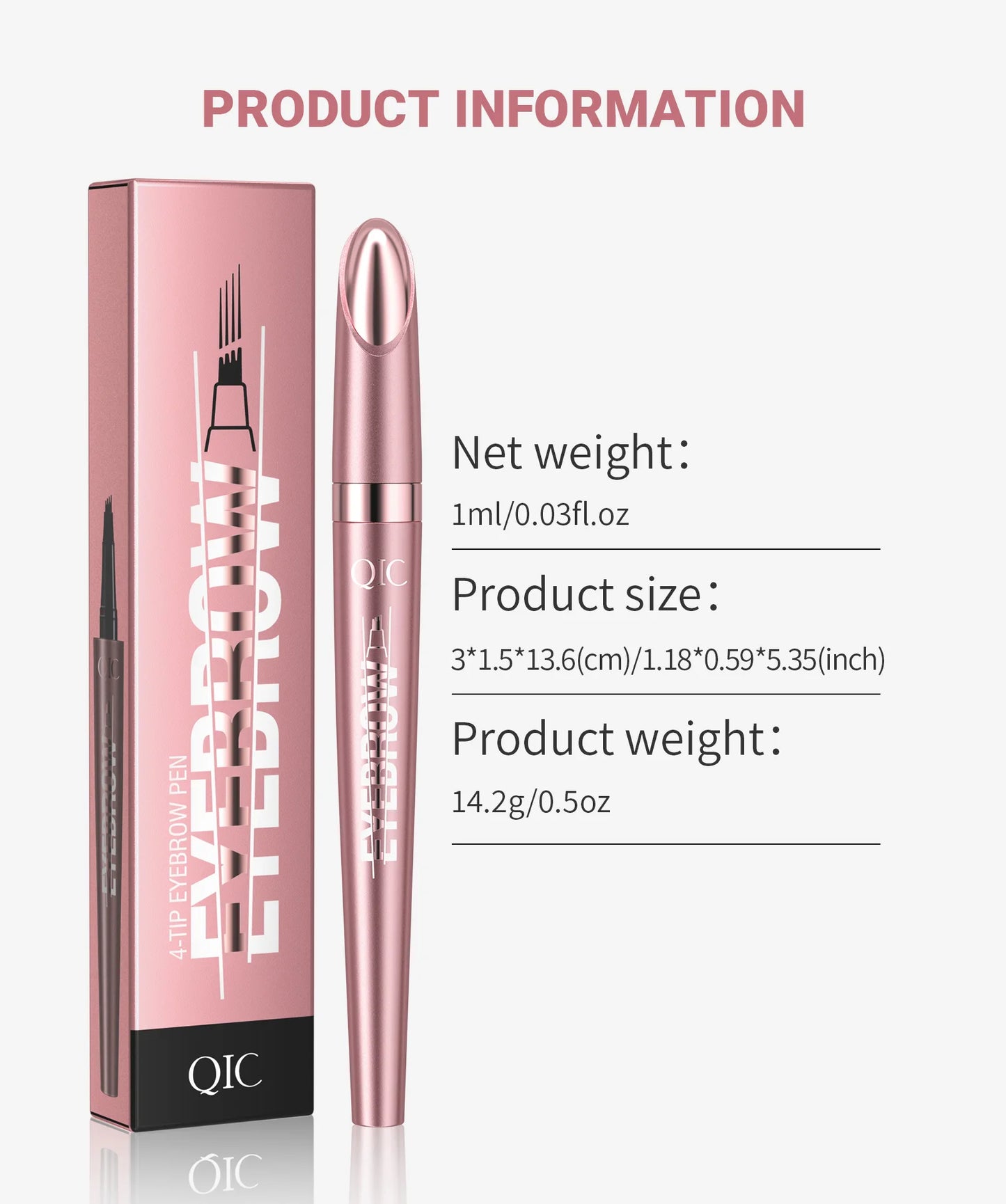4 Fork Tip Eyebrow Pencil 3D Microblading Waterproof Dark Brown Natural Colour Fine Stroke Magic Eyebrow Pencil 2026 New Ladies
