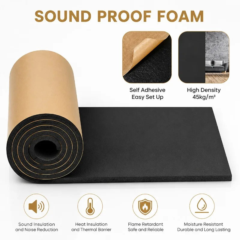 5/10/15/20mm Thickness Self Adhesive Closed Cell Foam Roll Car Heat Insulation Sound Deadening Mat with Kraft Paper Backing