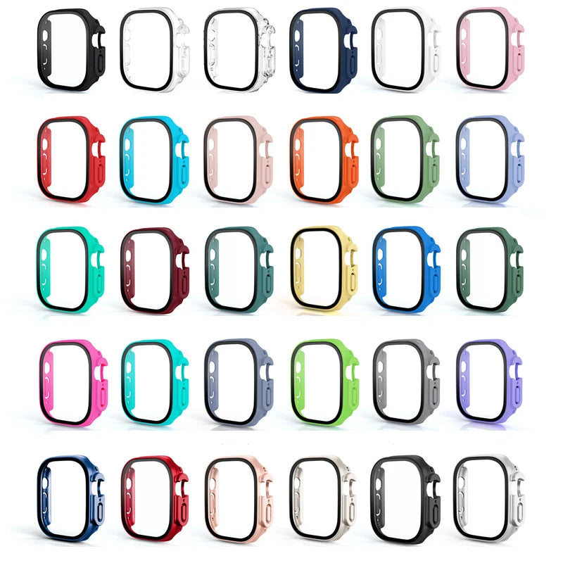 For Apple Watch Ultra 3 49mm 2026 PC Bumper+Screen Protector Tempered Glass+Cover for apple watch Case ultra 2/Ultra Accessories