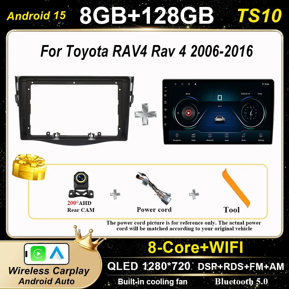 Android Auto Car Radio For Toyota RAV4 Rav 4 2006-2016 Navigation Player Multimedia Carplay Touch Screen 2Din Stereo Head Unit