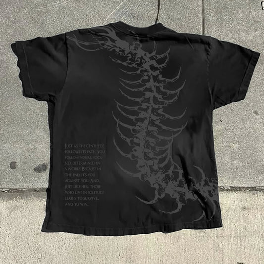 Vintage Graphic Print Oversized T-Shirt — Unisex Y2K Cotton Streetwear Tee