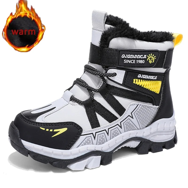 Kids High-Top Snow Boots - Plush Lined Anti-Slip Hiking Boots - photo 9