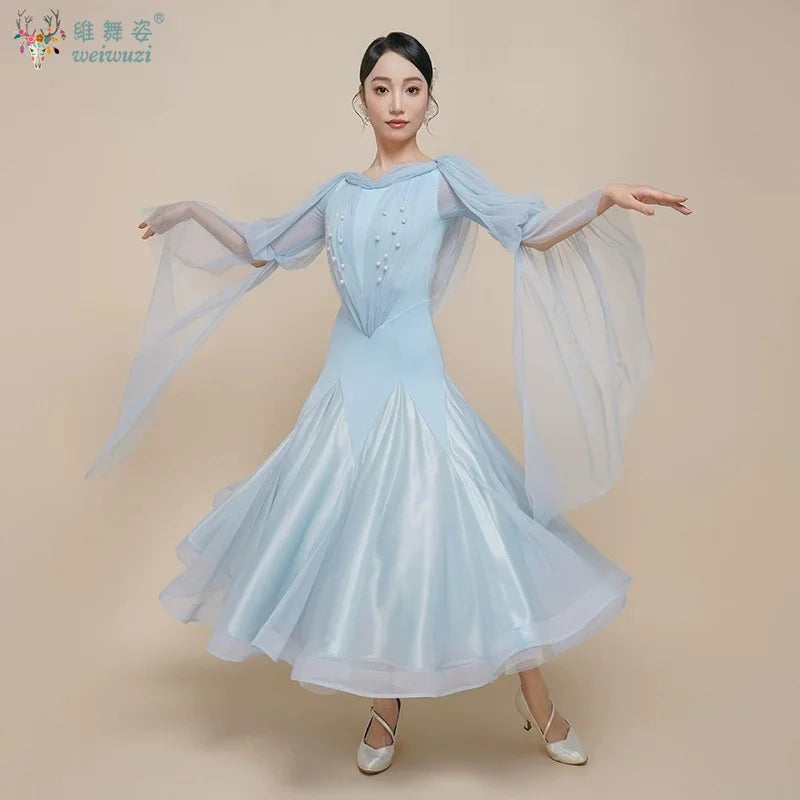 Women's social ballroom dress for waltz and quickstep