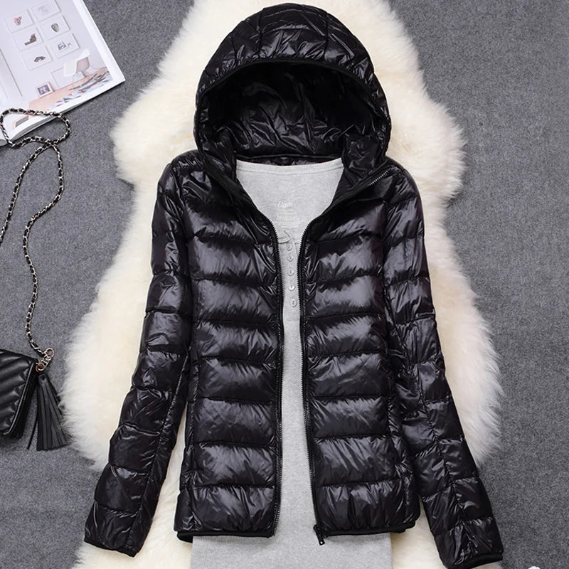 Women's Packable Hooded Puffer Jacket - Plus Size Lightweight Coat - photo 3