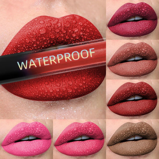 19 Color Matte Velvet Liquid Lipstick & Lip Glaze - Red, Nude & Black Shades