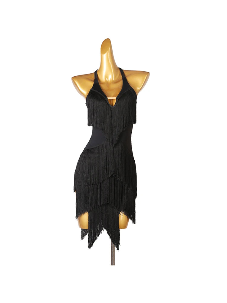 Women's tassel salsa Latin practice dress