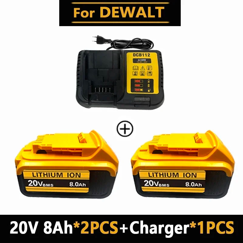 .Original for DEWALT 20v/60V battery DCB606 DCB609 DCB182 DCB205 DCB206 DCB209 power tool 18V battery 6AH 9AH battery.