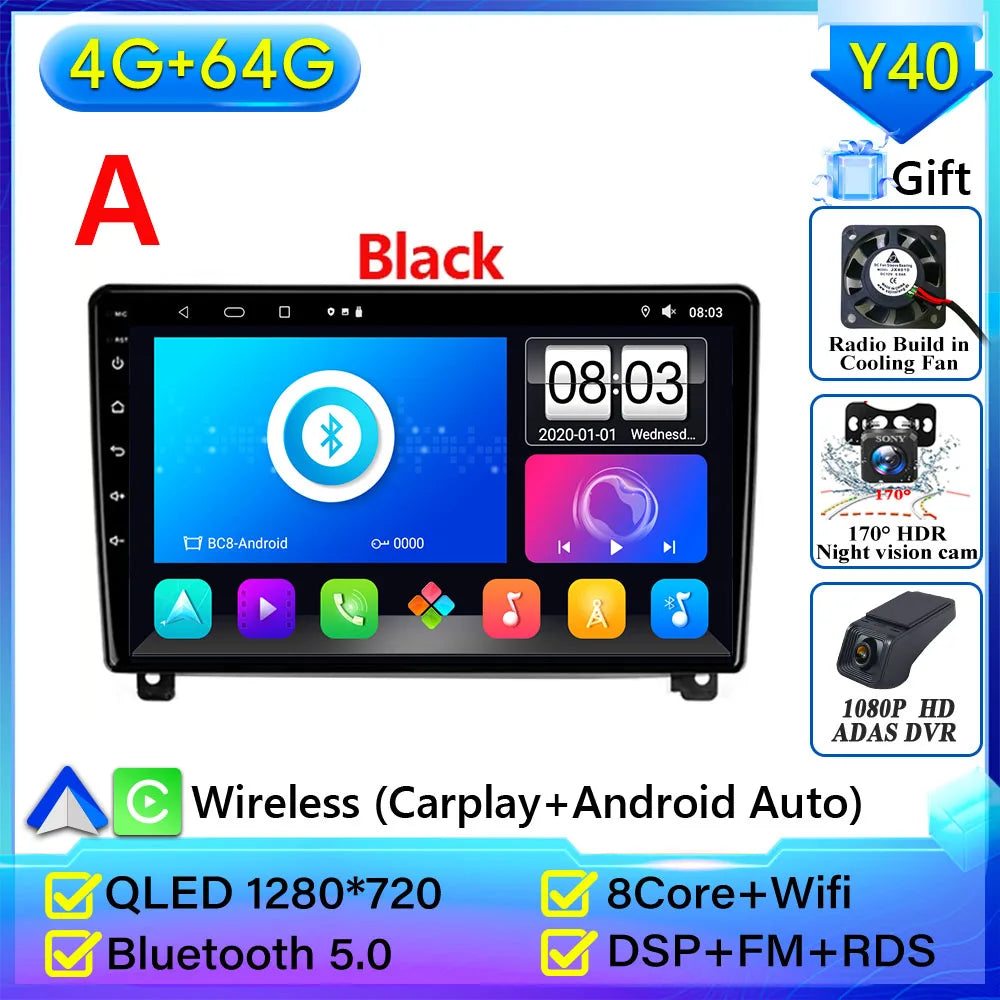 9" Android Car Stereo for Peugeot 407 (2004–2011) — CarPlay, Android Auto, GPS, 2K Display, 4G