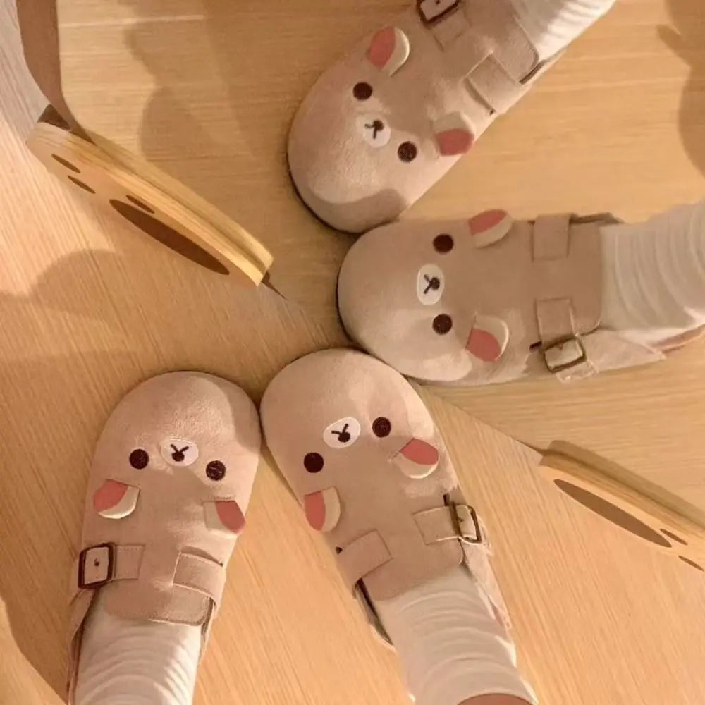 New Thick Bottom Rilakkuma Women's Shoes Cartoon Height Increase Anime Periphery Retro Cute Rilakkuma Slippers