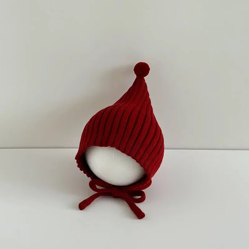 Baby Elf Hat with Ear Flaps - Knit Pom Pom Beanie 0-24 Months - photo 8
