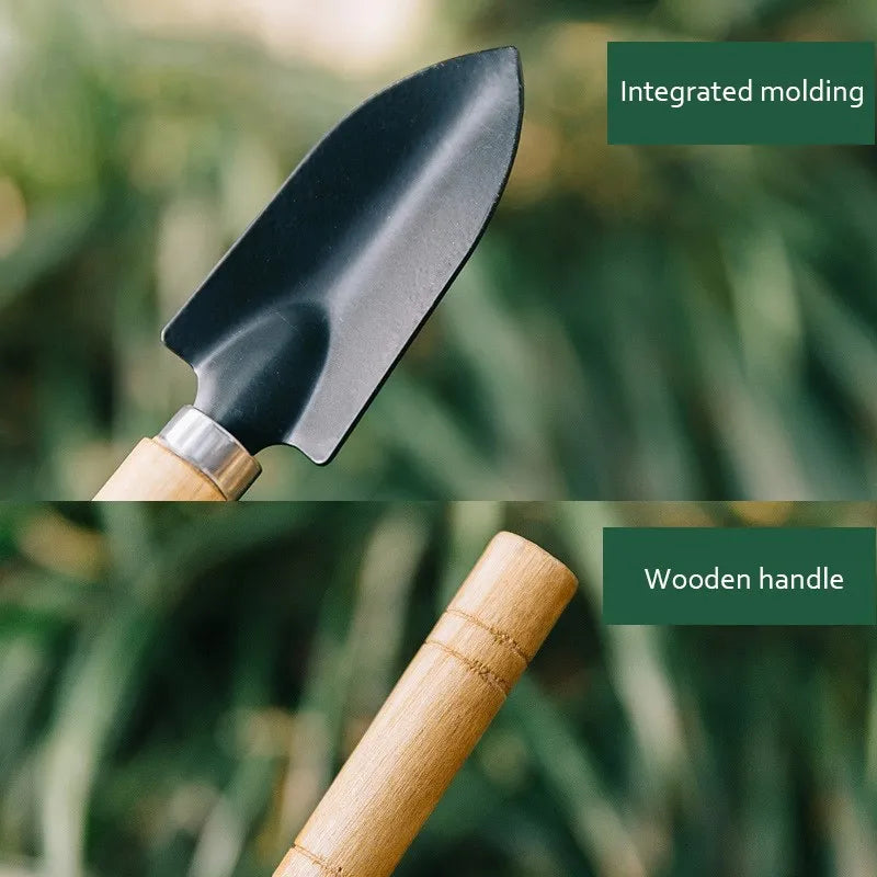 3-Pc Mini Garden Tool Set — Shovel, Trowel & Rake for Potted Plants