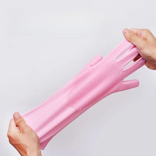 Silicone Dishwashing Gloves - Heat Resistant Kitchen Gloves (1 Pair) - photo 4