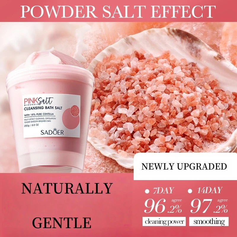 250g Himalayan Pink Bath Salt, Soft Texture, Gently Cleanses the Skin, Fragrance Care for Dates/Commuting/Before Bed, a Must-Have for Autumn and Winter, Suitable for Both Men and Women