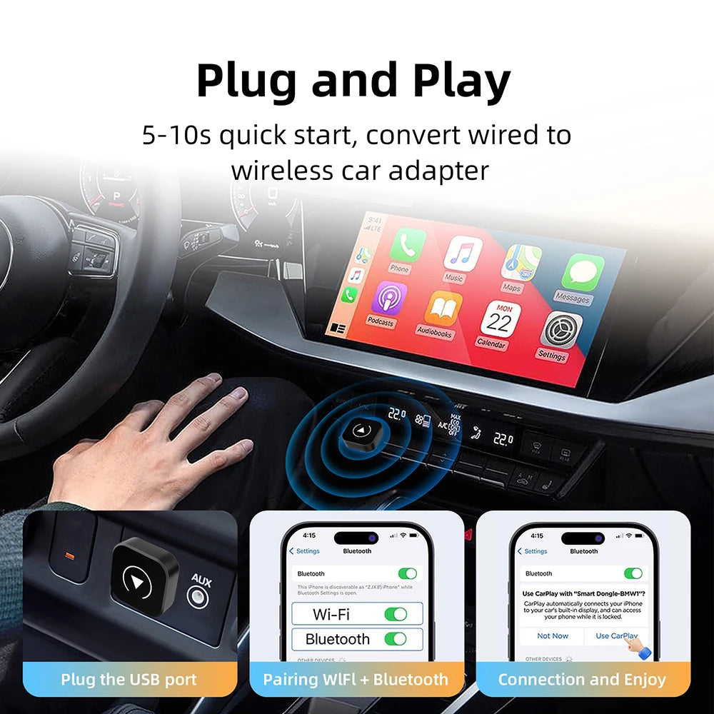 2-in-1 Wireless CarPlay & Android Auto Adapter