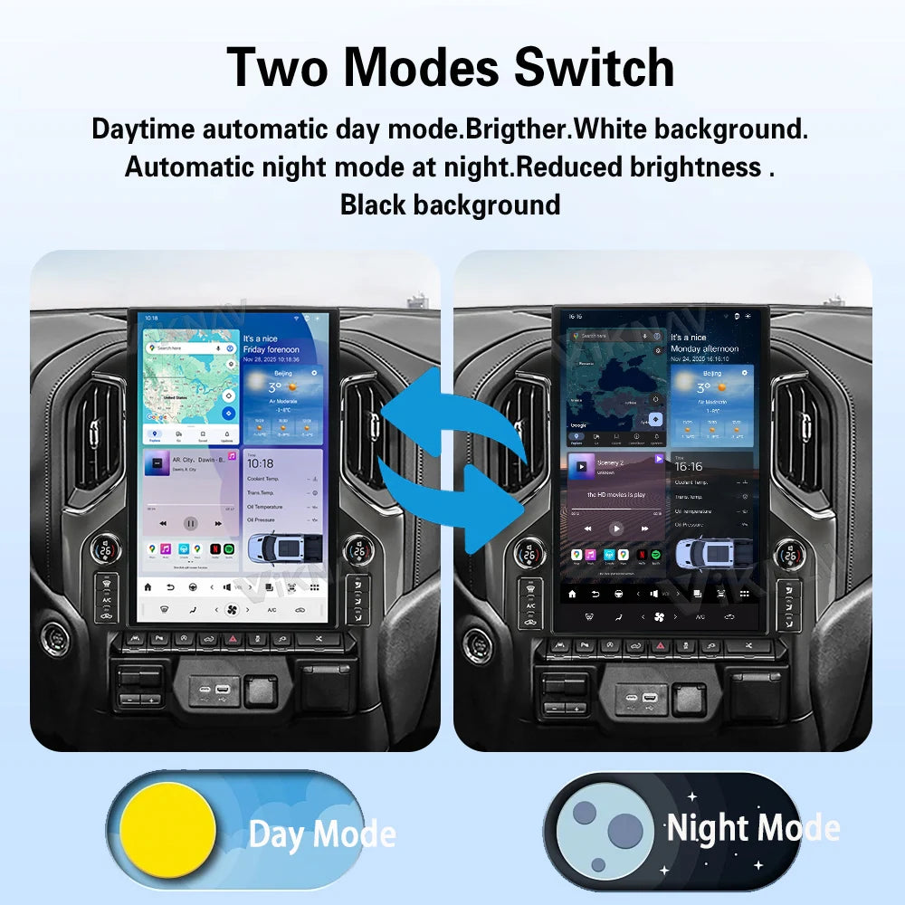 17.2" Android14 Car Radio For GMC Sierra Chevrolet Silverado 2019-2024 Touch Screen With LCD Knob Carplay Android Auto Player