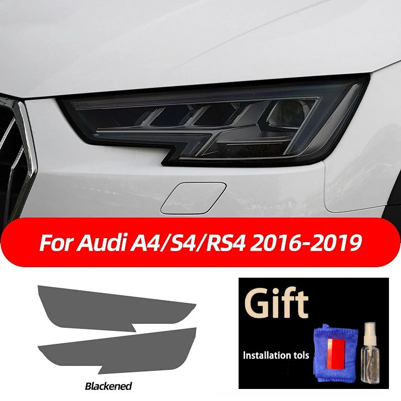 Smoked Black TPU Sticker Car Headlight Protective Film For Audi A3 8V S3 A4 B8 B9 A5 A6 S6 C8 A7 A8 D4 TT TTS Q3 Q5 Q7 Q8 RSQ8