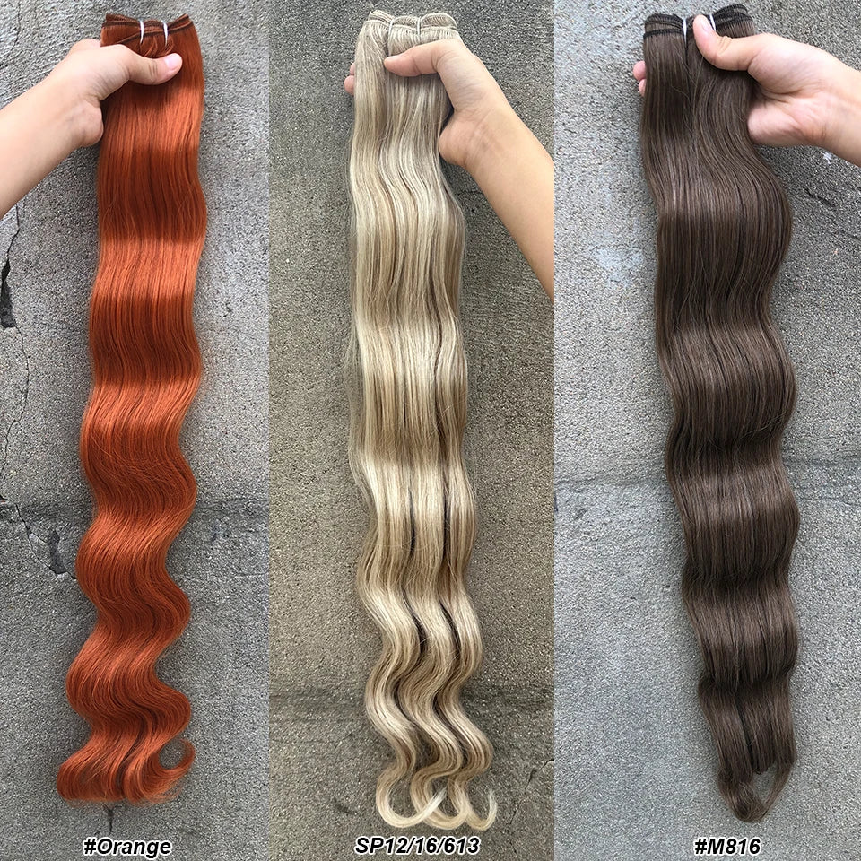 Magicae 30Inch 200g/Pc Chocolate Ombre Brown Orange Blond P27/613 Bio Body Wave Grey High Temperature Synthetic Hair Extension