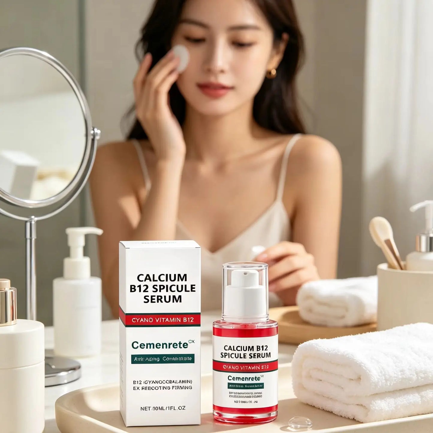 Vitamin B12 Face Serum for Glowing Skin Tightening Rejuvenate Remove Enlarged Pores Smooth Skin Renewal Niacinamide Facial Serum