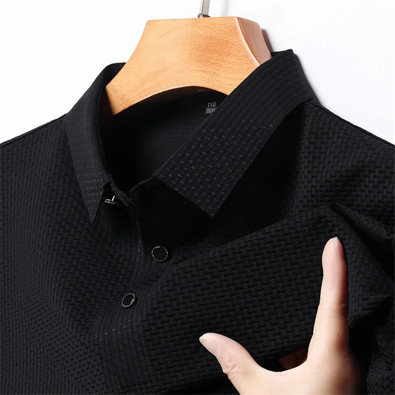Men's Ice-Silk Polo - Wrinkle-Resistant Cool-Touch, Quick-Dry