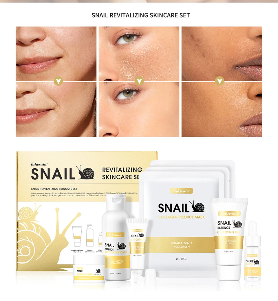 Snail Collagen Skin Care Set Deeply Nourishing Skin Long Lasting Hydrating Deep Cleaning Improve Elasticity Face Care Kits