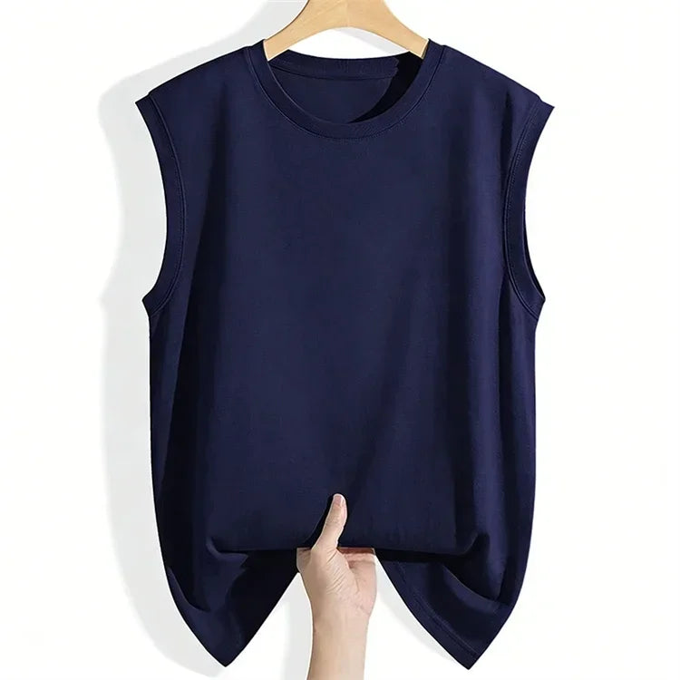 Women's ribbed-cuff cotton tank top — view 9 of 15