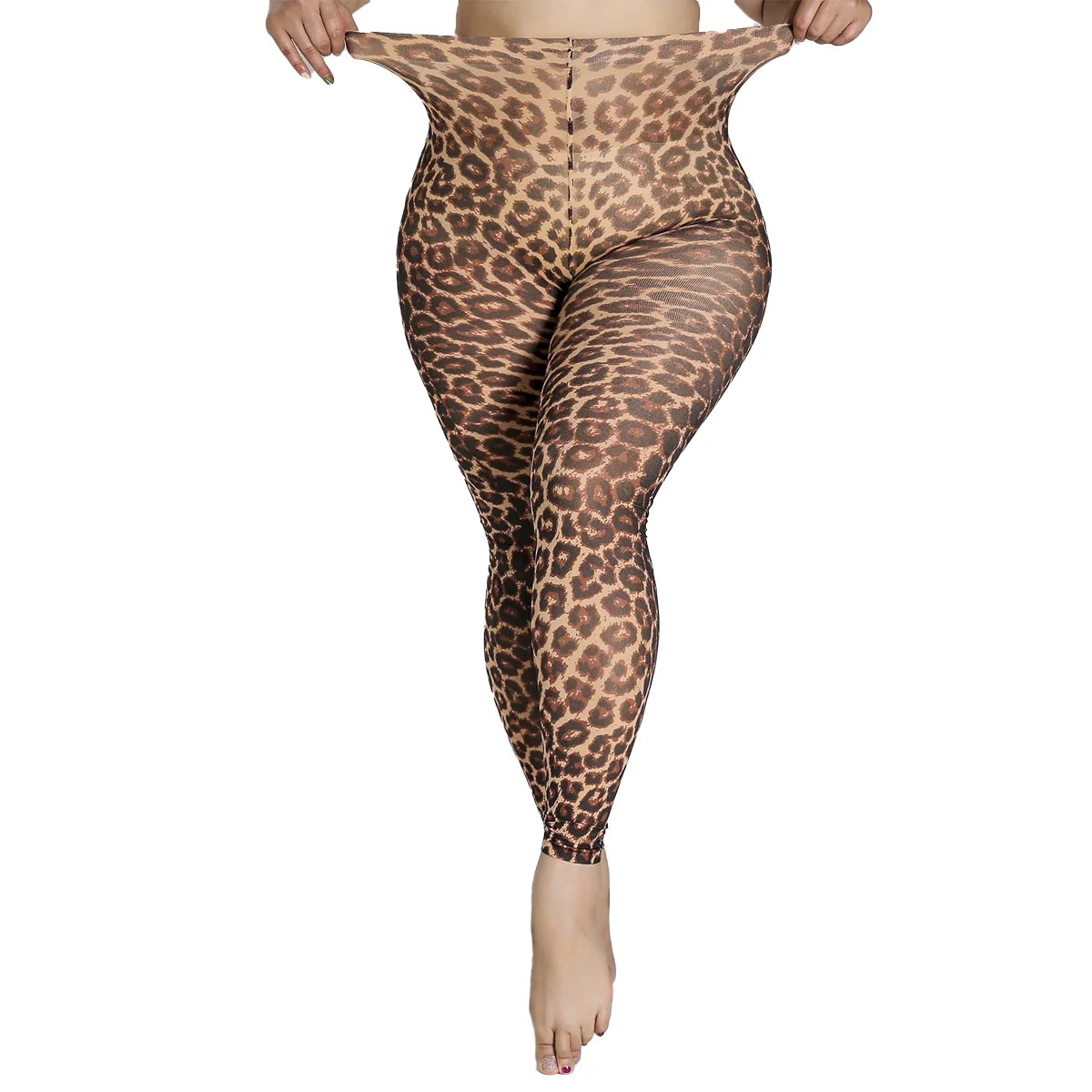 1 Piece Women's Oversized Leopard Print 9-Point Pantyhose High Stretch Fashion Sexy Daily/Party Tights