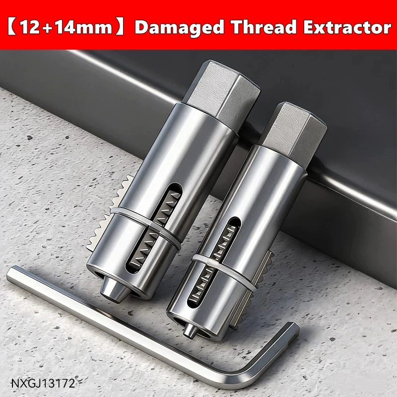 Faucet & Angle Valve Broken Thread Extractor Set — 12 mm and 14 mm Screw Remover