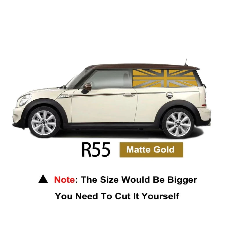 Union Jack Window Vinyl Decal – Compatible with MINI Cooper R56 R60 F54 F55 F56 F57 F60