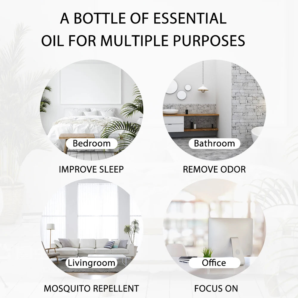 100ml Pure Essential Oil for Diffusers — Aromatherapy (Lavender, Rose, Peppermint & More)