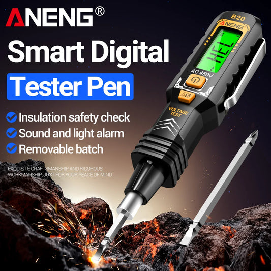 ANENG B20 Insulated Screwdriver Double Head Dual-use Slotted Cross Tester Pen Screw Driver Repair Voltage Meter Hand Tools