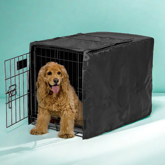 Single-Door Wire Crate Cover with Roller Shades