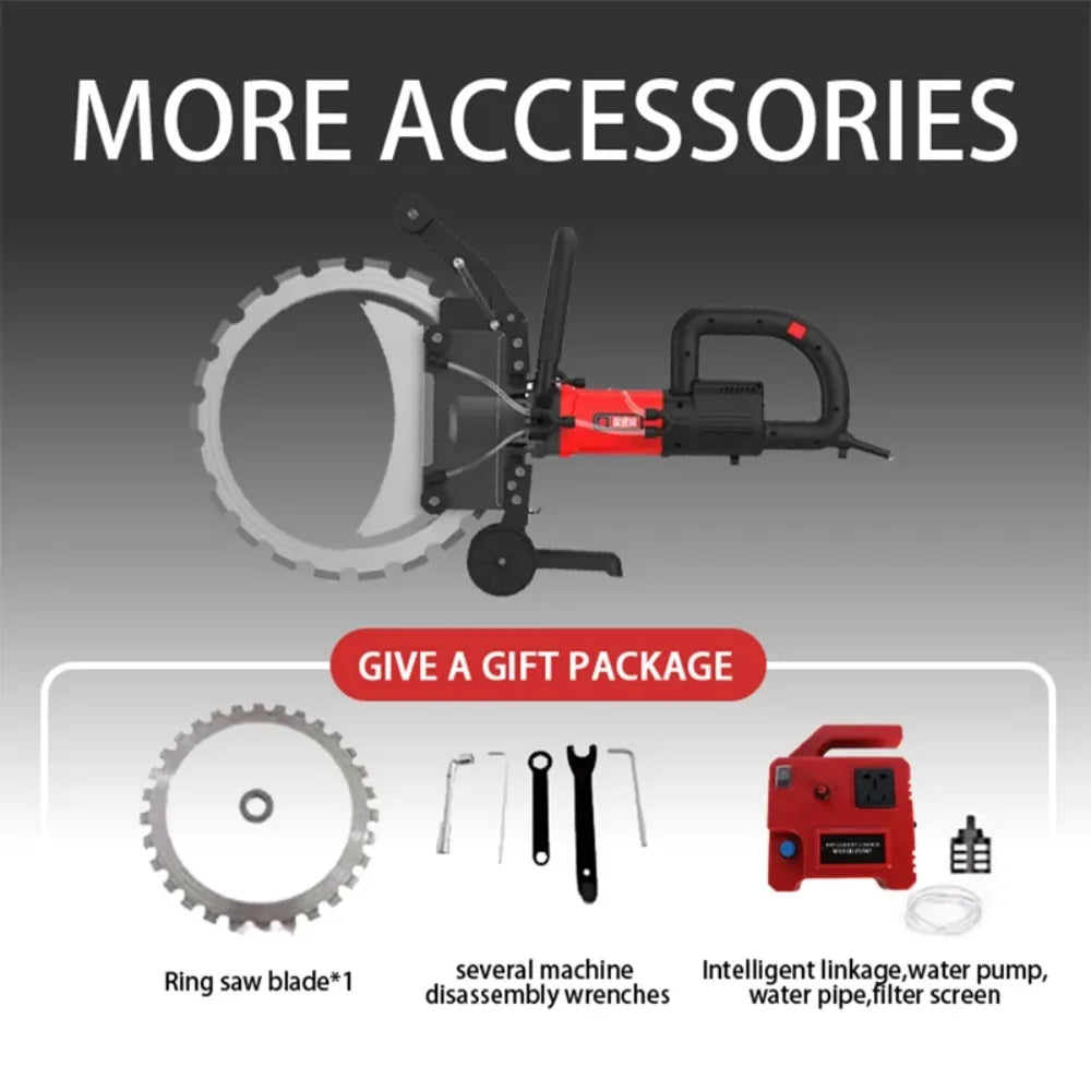 Concrete Ring Saw 300/400/500mm — Electric Wall Cutter for Reinforced Concrete