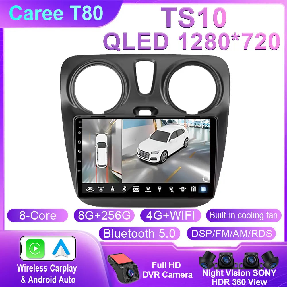 Car Stereo with Apple CarPlay & Android Auto, Compatible with Renault Dokker, Lodgy & Dacia