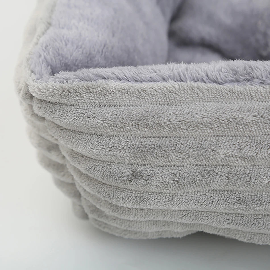 Square Plush Dog & Cat Sofa Bed - Cushioned Bolster Pet Bed - photo 6