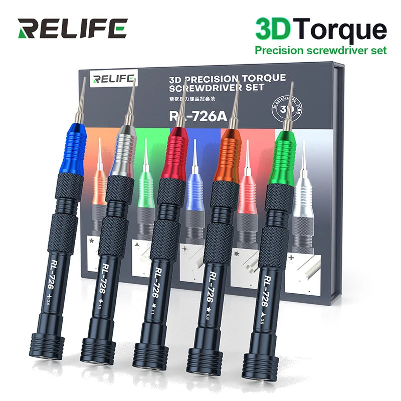 RELIFE RL-726A 3D Torque Screwdriver Anti-slip Prevent Over-force Slippage for Mobile Phone and Tablet Computer Repair Tools