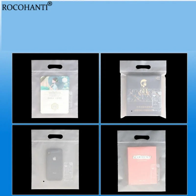 100pcs Custom Brand Logo Matte EVA Slider Frosted Tranceperent Plastic Packing Bag Self Sealing Zip Lock Clothes Bag With Handle
