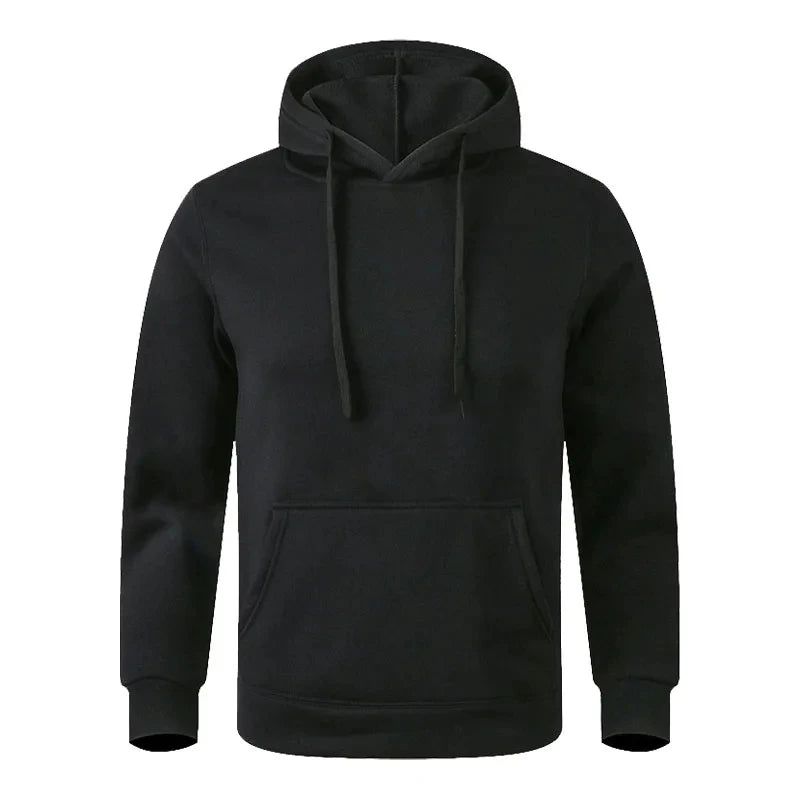Unisex Minimalist Fleece Hoodie - Casual Black and White Pullover - photo 8