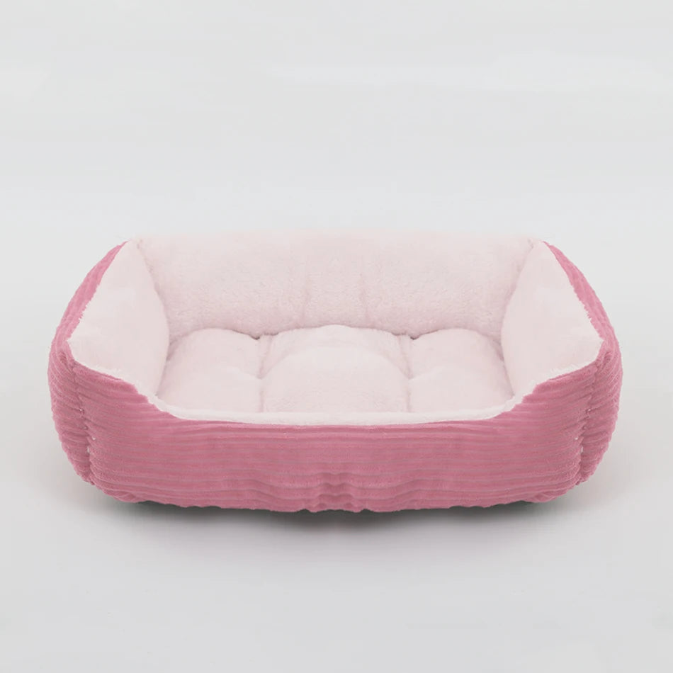 Square Plush Dog & Cat Sofa Bed - Cushioned Bolster Pet Bed - photo 7