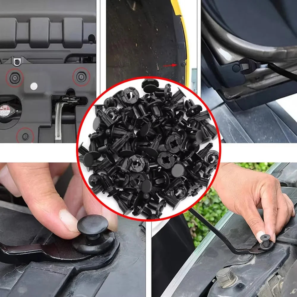 6 Size Auto Fastener Clips Vehicle Retainer Rivet Door Fender for Auto Body Bumper Push Rivet Clips
