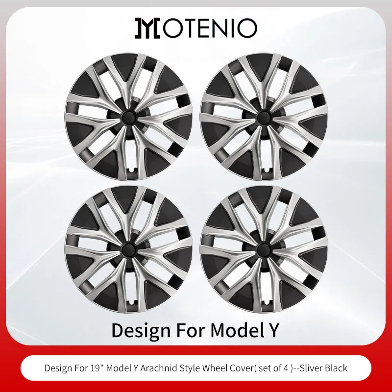 4pcs for Tesla Model Y2020-2024 19 inch Arachnid Web Hub Caps Car Hub Caps Full Rim Covers Replacement Wheel Cover Accessories