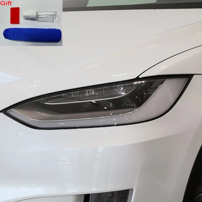 Headlight Tint Smoke Black TPU Protective Film – Compatible with Tesla Model 3, Y, S, X