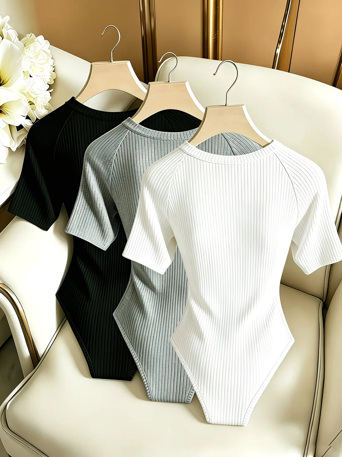 Women's short sleeve jumpsuit, 3-piece set — view 2 of 20