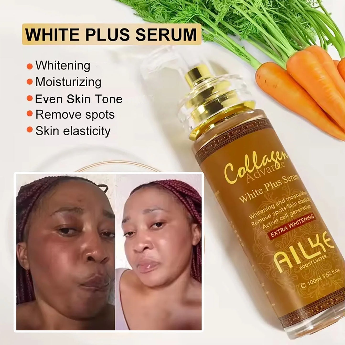 AILKE Collagen Women Skin Care Set, Moisturizing, Whitening, Remove Freckles, Dark Spots, Black Spots, Skin Lightening Kit