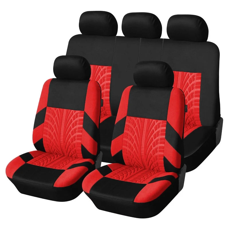 Universal Car Seat Covers 5 Pc Set with Tire Track Detail