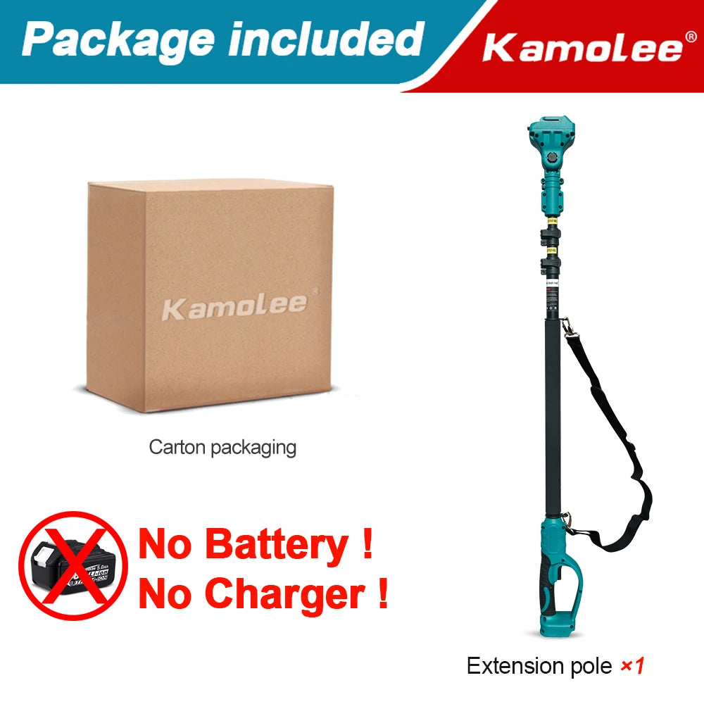 Kamolee 2.5 meter extension pole High branch saw suitable for electric scissors rechargeable chain saw 6-inch/8-inch hand saw