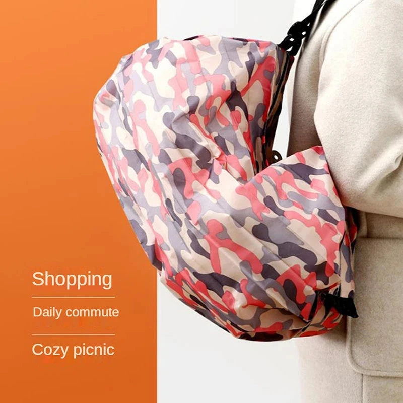 New Foldable Storage Bag Portable Travel Camouflage Handbags Large Capacity With Handle Japen Shopping Bag
