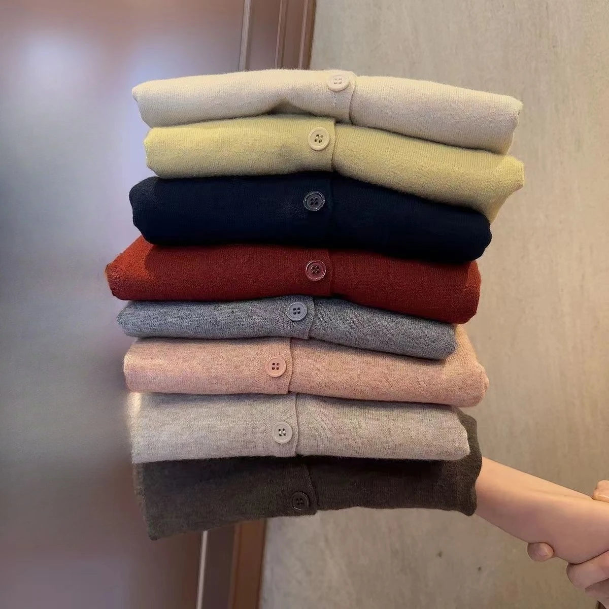 Women's fleece-knit sweater, cropped crew neck — view 7 of 15